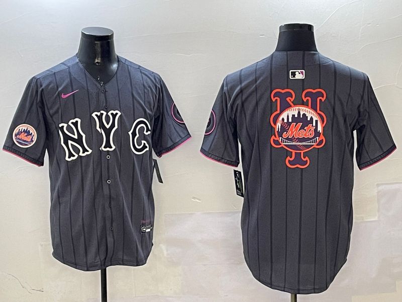 Men New York Mets Blank Black City Edition 2025 Nike MLB Jersey style 10